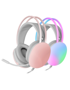MARSGAMING GAMING CUFFIA+MIC MH-GLOWP ROSA FULL CHROMA 360