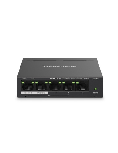 MERCUSYS GIGABIT SWITCH MS105GP MINI 5 PORTE (4 PoE) GIGABIT METALLO