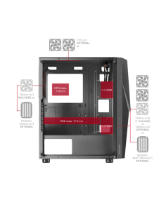 MARSGAMING CASE TOWER MC-777 BLACK 2x120mm ARGB TG... 2