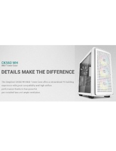 DEEPCOOL CASE MID TOWER CK560WH WHITE TG 3x120+1x140mm...