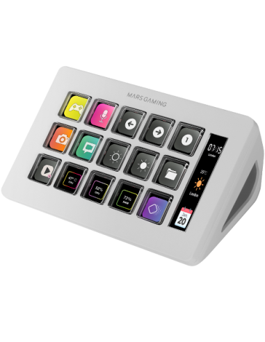 MARSGAMING SLIM STREAM DECK MSD-ONE WHITE CUSTOM KEYS+SOFTWARE